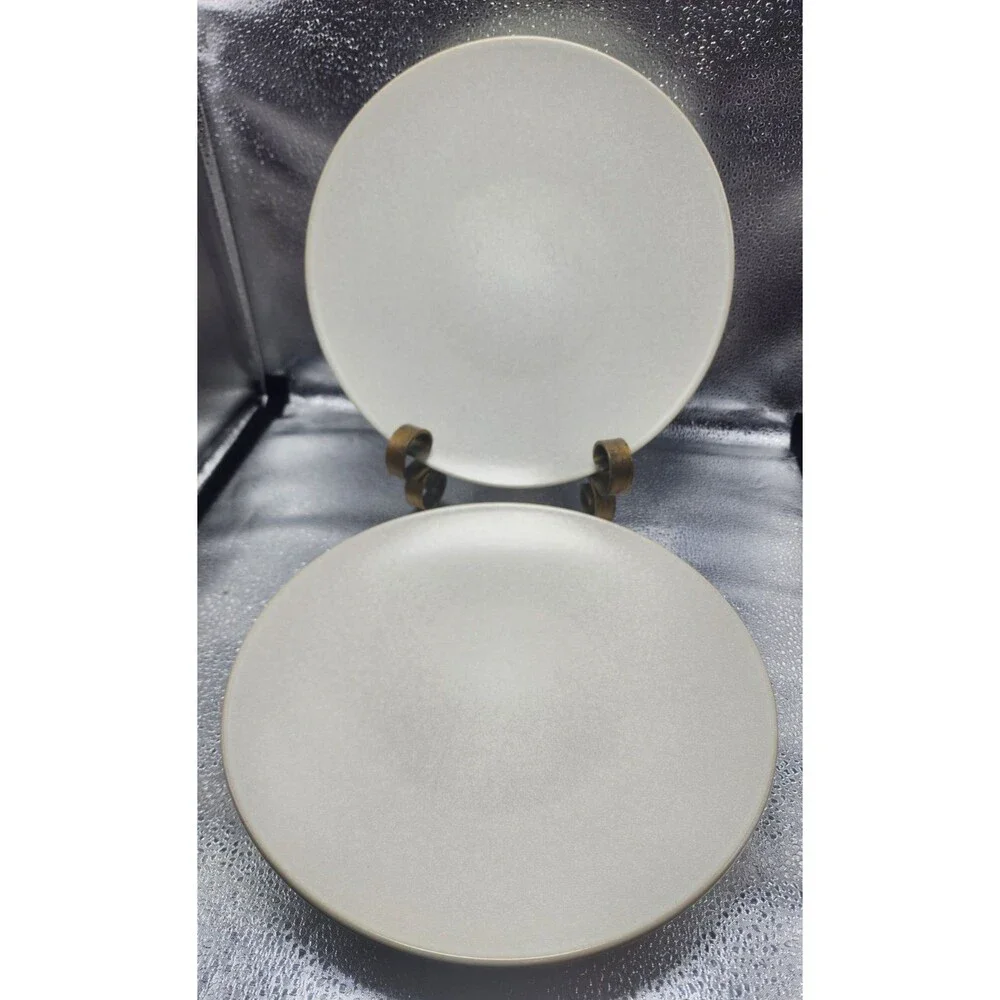 Pottery Barn Mason Stoneware Natural Color Dinner Plates (set of 2) READ!!!